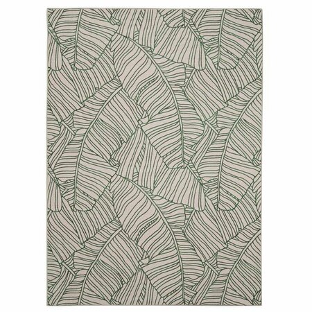 LINON HOME DECOR RUG LARGO GREEN/IVRY 5ftX7ft RUGACEOW448